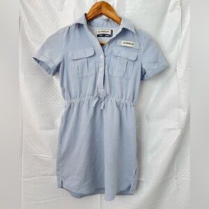 Magellan Outdoors Blue Striped Casual Dress